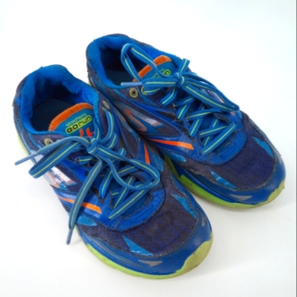 Skechers Go Run 4 Big Kid Blue Green Active Sneakers 3.5 Laces - Picture 13 of 13